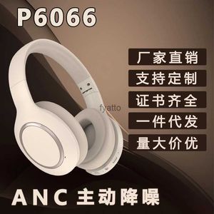 Auriculares Auriculares P6066 ANC Auriculares con reducción activa de ruido Auriculares inalámbricos Bluetooth adecuados para música móvil H240326