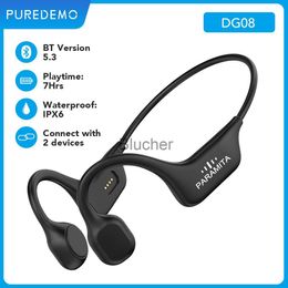 Hoofdtelefoon Oortelefoons Real Bone Geleiding Hoofdtelefoon Bluetooth 53 Wireless oortelefoons Waterdichte sporthoofdset met MIC voor trainingen Running Rijden X0718