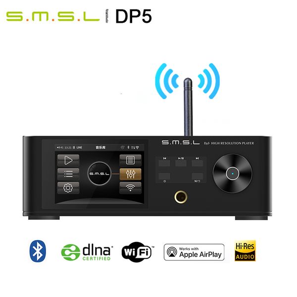 Casque Écouteurs SMSL DP5 ES9038PRO MQA Lecteur de musique réseau Bluetooth Décodeur de platine numérique Amplificateur de casque AirPlay DINA WiFi DSD256 230801