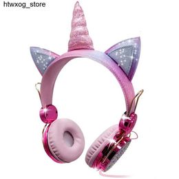 Écouteurs Écouteurs Unicorn Kids Rose Headphones For Girls Childre