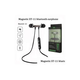 Écouteurs écouteurs XT-11 casque de sport sans fil Bluetooth 4.2 HD écouteur stéréo bruit magnétique Canng avec paquet de vente au détail Drop Dhpuc
