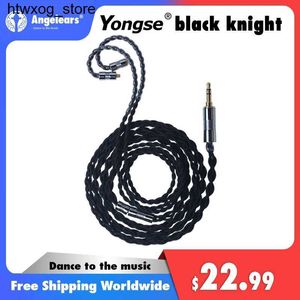 Hoofdtelefoon oortelefoons Yongse Black Knight oortelefoon upgrade kabel 4 kern sterling zilver 3.5/4.4 plug balans audiokabel hifi kabel voor tijdloze S12 S24514 S24514