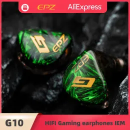 Hoofdtelefoon EPZ G10 Koptelefoon Bedraad HIFI 10MM LCP Dynamische driver IEM In-ear monitor 0,78 2-pins afneembare kabel Oordopjes Gaming-headset