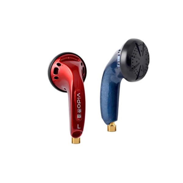 Écouteurs FENGRU DIY MMCX Vido Écouteurs intra-auriculaires à tête plate HiFi Bass Earbud Vido avec interface MMCX (câble non inclus)