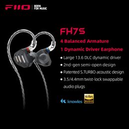 Écouteurs FiiO FH7S écouteurs intra-auriculaires haute performance 1DD + 4BA technologie hybride écouteurs IEM avec prise 3.5/4.4mm