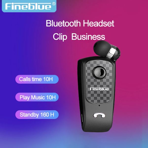 Auriculares Fineblue Bluetooth F PLUS Mini Clipon inalámbrico Bluetooth V5.0 Auriculares Auriculares Llamadas manos libres Tiempo 10 horas Vino Auricular