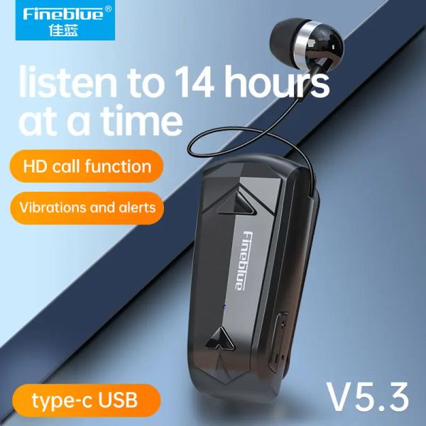 Auriculares Fineblue F520 Mini auricular inalámbrico Bluetooth 5,3 auriculares portátiles retráctiles recordatorio de llamadas vibración deporte correr auriculares F920