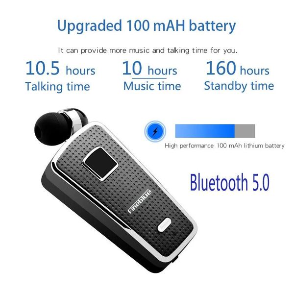 Écouteurs Fineblue F970 Pro bluetooth 5.0 vibration d'appel 10 heures de temps de travail écouteur Bluetooth écouteur sans fil casque à clip Bluetooth