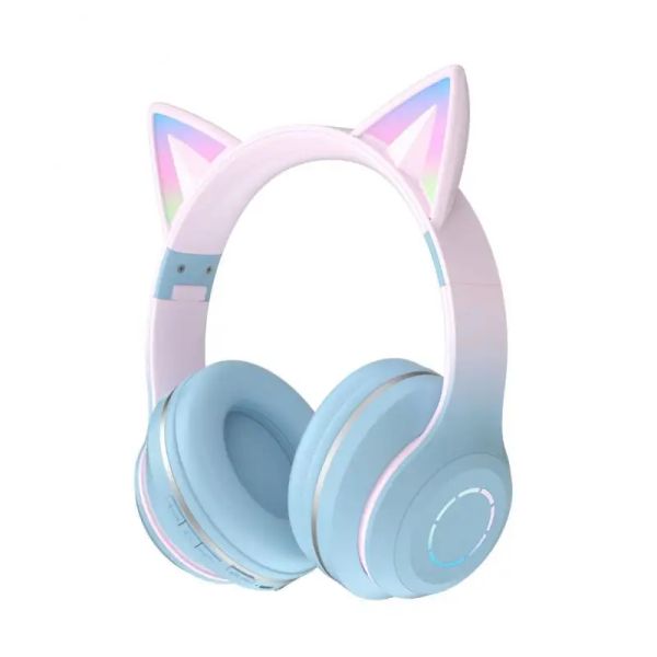 Headphones Flash Light Headphone Migne Cat Orees Ecoutphone Wireless With Mic Kids Girl Girls Stéréo Musique Stéréo Téléphone HeadSets TWS 5.0