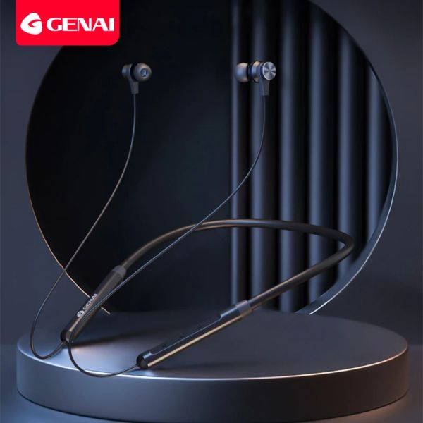 Écouteurs d'écouteurs Genai Wireless Bluetooth avec microphone dans des écouteurs pour smartphone Magnetic Elecphone Sports Round Band