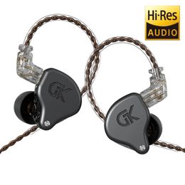 Fones de ouvido gk gs10 fone de ouvido 4ba + 1dd tecnologia híbrida com fio fones com cancelamento ruído monitor músico alta fidelidade áudio esporte