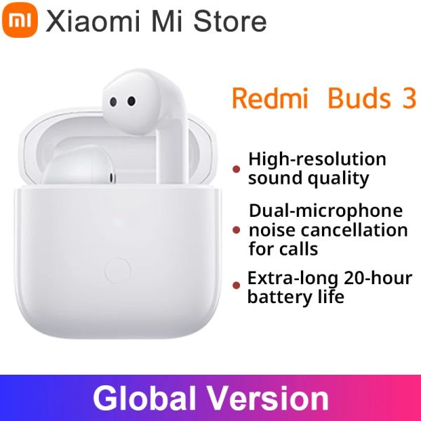 Auriculares Versión global Redmi Buds 3 Auriculares Hasta 20 horas de escucha TWS Auriculares inalámbricos Bluetooth Micrófono dual Cancelaciones de ruido