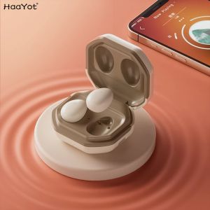 Casque HAAYOT Invisible Mini Bluetooth 5.3 Casque In Ear TWS Écouteurs Stéréo Sans Fil Écouteur pour Iphone Android avec Étui de Chargeur Nouveau