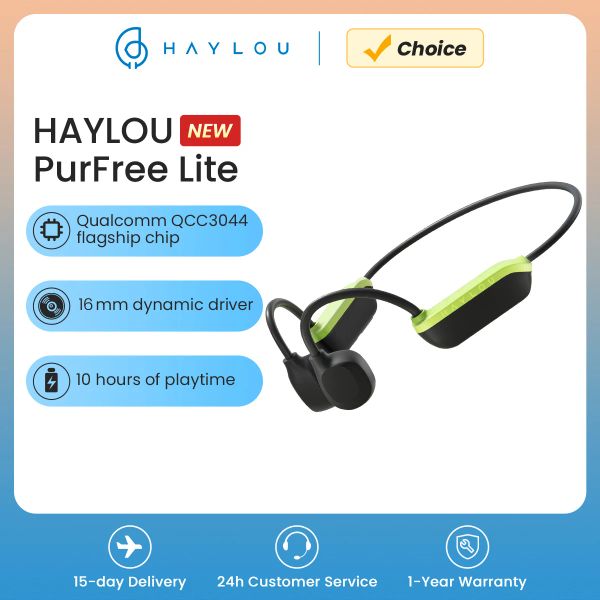 HAYLOU PurFree Lite casque à Conduction osseuse TWS Bluetooth casque sport écouteur QCC3044 10 heures 20mm pilote dynamique