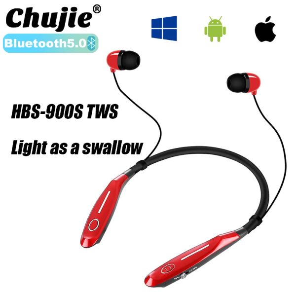 Écouteurs HBS900S Bluetooth casque suspendu sans fil Sports STÉRÉO REAL SPORTS SPORTS STAPHOPHER CASSET pour Xiaomi Huawei