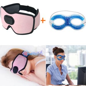 Headhoones Headphones Sleep Eye Mask with Ice Compress Eye Mask, Sleeping Eye Cover Travel Music Headset with Microphone Handsfree