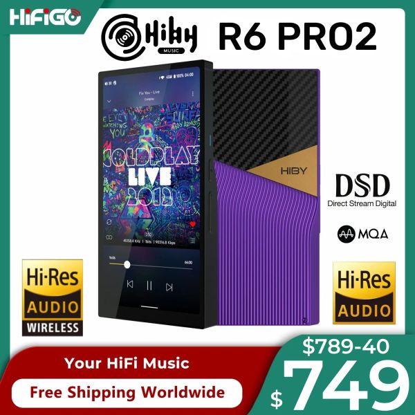 Écouteurs Hiby R6 Pro Ii / R6 Pro2 1080p Hd Mp3 lecteur de musique sans perte Hifi Wifi Bluetooth Streaming multimédia baladeur USB Dac 16x Mqa Dsd1024