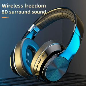 Auriculares HiFi plegables auriculares inalámbricos Bluetooth compatible con tarjeta TF/Radio FM auriculares estéreo auxiliares con micrófono