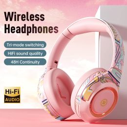 Hoofdtelefoon HIFI Stereo-oortelefoon Bluetooth-hoofdtelefoon Muziek Game Headset FM-ondersteuning SD-kaart met microfoon voor mobiele Xiaomi Iphone Sumsamg-tablet