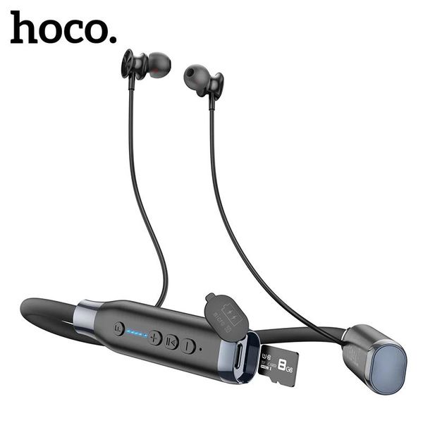 Écouteurs HOCO Neck Band Bluetooth 5.3 Magnétique Sports Runnung Écouteurs Support Bluetooth TF Carte Lecture Musique Casque Longue Veille