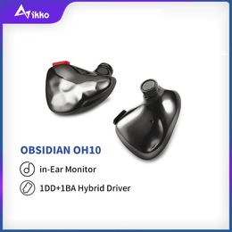 Auriculares iKKO OH10 con cable, auriculares HIFI, auriculares iem, música de juego 1BA + 1DD, auriculares híbridos duales, Monitor de Audio Inear