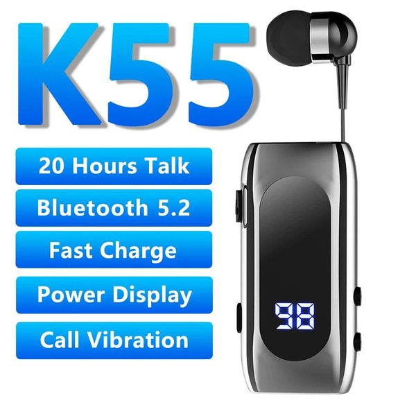 Auriculares K55 Bluetooth 5.2 Clip Auricular Organizador de cables Enrollador de cables Auricular de alta calidad Clip único en soporte Lotus Auricular F920 F910