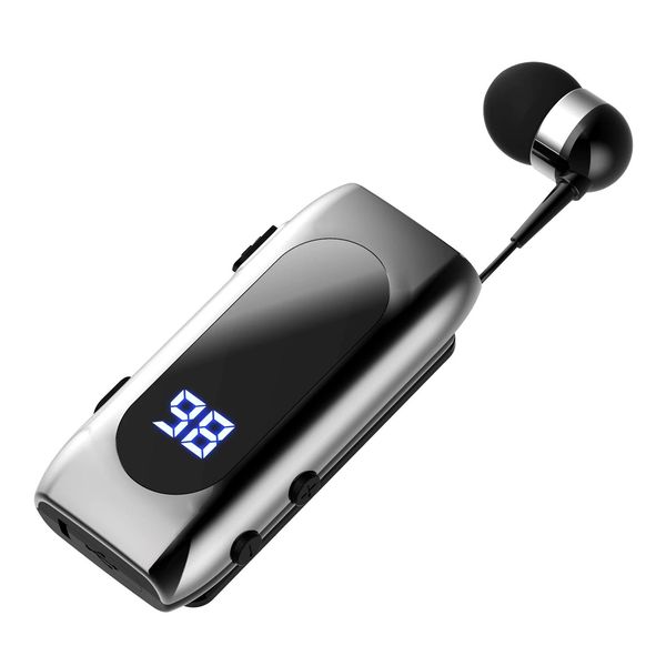 Écouteurs K55 Lavalier Business Bluetooth 5.2, temps de conversation/musique 20 heures, affichage numérique LED, écouteurs sans fil avec suppression du bruit