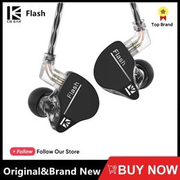 Écouteurs KBEAR Flash Dual Drviers Hybrid InEar HiFi Écouteurs 2m Câble Casque Musique Sport Moniteur Filaire Casque Écouteurs IEMs Neon KS1