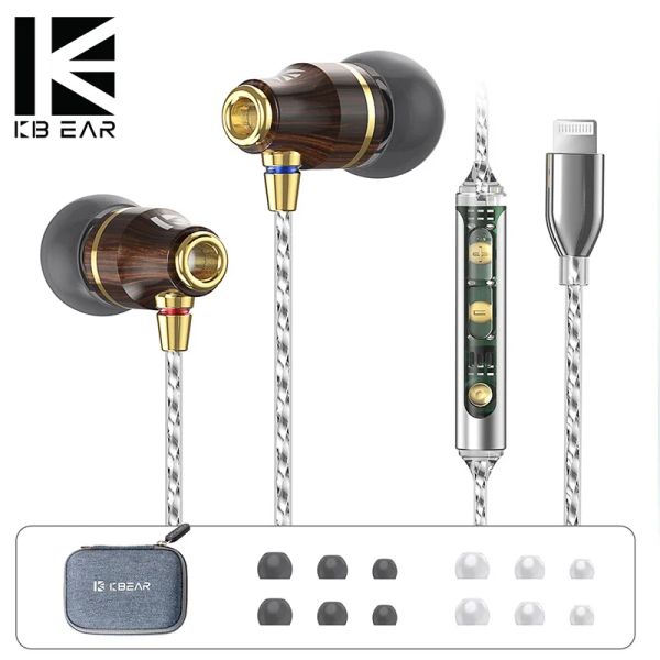 Écouteurs Kbear KW1HIFI dans un casque avec microphone 6 unité Dynamic Driver Earphones Sports Subwoofer Monitor pour Apple Phone / Pro