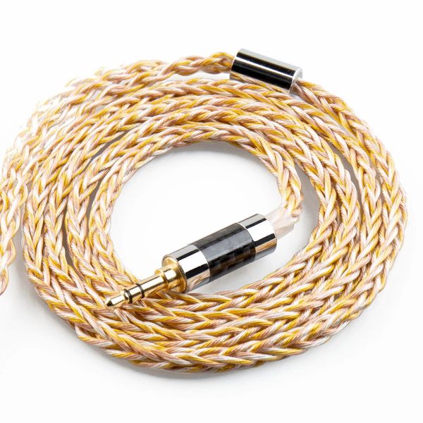 Auriculares KBEAR ST8 Cable con cable 4N chapado en oro OFC híbrido trenzado enchufe de 3,5 mm 8 núcleos para auriculares KZ KBEAR Storm