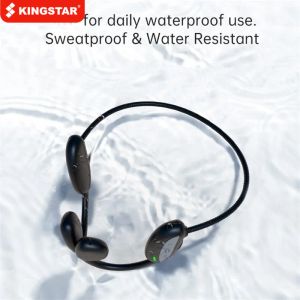 Headphones Kingstar Wireless Bluetooth Bone Conduction Ecophone Stéréo Earbud Prise en charge TF Carte mémoire IPX4 Sport imperméable Sport avec micro