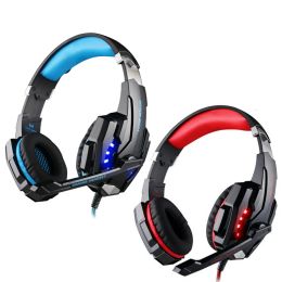 Kotion Each G9000 Big Wired Headphones avec Micropone LED Light Casques Gamer pour PC Ordinateur PS4 Xbox Ordinateur portable Mobile