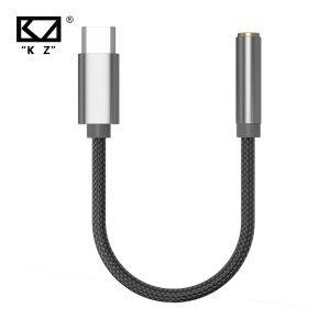 Hoofdtelefoon KZ AM01 Type C naar 3,5 mm audio-adapter 32bit/384 kHz HiFi DAC + IC-versterker Dual Chip Oortelefoon Audiokabel