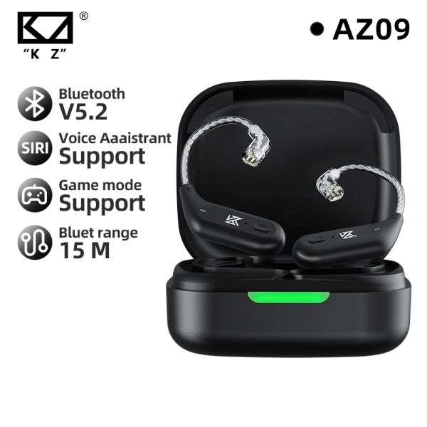 Auriculares KZ AZ09 HD Módulo Compatible con Bluetooth 5,2 auriculares Cable de actualización inalámbrico HIFI gancho para la oreja inalámbrico CPIn con contenedor de carga