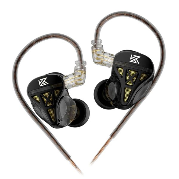 Écouteurs KZ DQS Écouteurs Dynamic Metal HiFi Bass Elews in Ear Monitor Headphones Noise Annuling Sport Music Music Gaming Headset with Mic