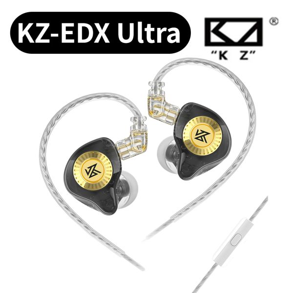 Écouteurs KZ Edxultra Écouteurs Bass HiFi Écouteurs dans le moniteur d'oreille Écouteur de casque ergonomique Game de casque filaire Sport Annulation du bruit