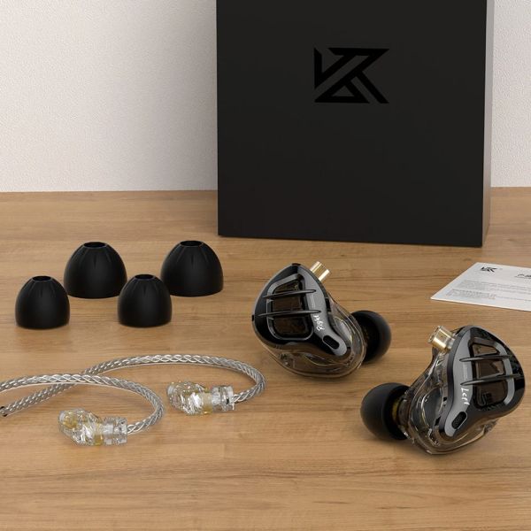 Auriculares Controladores KZ ZAR 1DD + 7BA Los mejores IEM intrauditivos con cable Auriculares HIFI Auriculares con monitor de metal de alto rendimiento con micrófono con cable desmontable