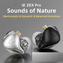 Écouteur KZ ZEX Pro Elecphone Wired Electrostatic Hybird Technology Wired Headphone NOICE Annulation de 3,5 mm Plug sans / avec micro