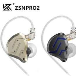 Écouteurs KZ ZSN Pro 2 Hybrid Drive 1ba 1dd in ear Metal Elecphones Hifi Bass Headset DJ Music Sport Earbuds Headphone Zs10pro Eda Zsnpro2
