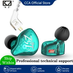 Koptelefoon KZ ZST X 1BA+1DD Inear-koptelefoon Hybride eenheid HIFI Bass Sport DJ-oordopjes Headset met verzilverde kabel Oortelefoon voor ZST ZSN