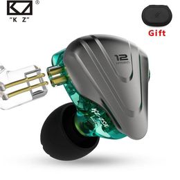 Écouteurs KZ ZSX écouteurs en métal 5BA + 1DD technologie hybride 12 pilotes HIFI basse écouteurs dans l'oreille moniteur casque antibruit casque