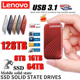 Lenovo SSD TypeC USB 3.1 4 To 6 To 16 To 30 To SSD Disque dur portable SSD externe M.2 pour ordinateur portable de bureau SSD Disque mémoire flash