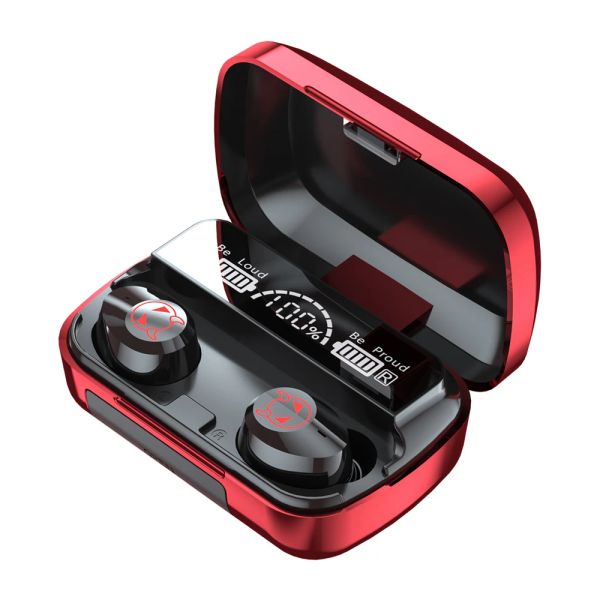 Casque M23 TWS Casque sans fil Écouteurs HD Sound Touch Bluetooth5.1 Écouteurs étanches Casque avec boîte de chargement de microphone Rouge