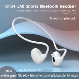 Hoofdtelefoon Nieuwe Bluetooth -hoofdtelefoons, hangende hangende hoofdtelefoons, 5.3 Trendy draadloze sporten, niet in oor, dubbele bas stereo