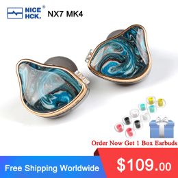 Écouteurs NICEHCK NX7MK4 Wood Hifi Hifi Music Earbud 7 Unités de pilote Hybride Audiophile avec des filtres de réglage remplaçables IEM