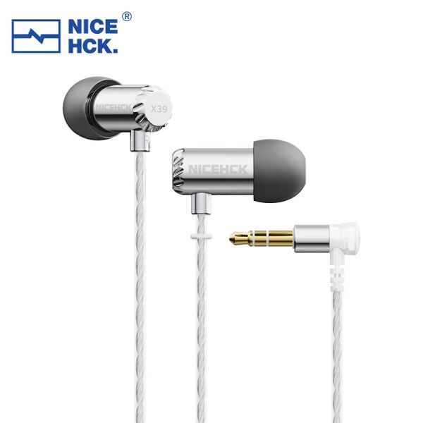 NiceHCK X39 HD Microphone filaire écouteur HIFI écouteurs 6mm titane plaqué dynamique casque vocal basse musique Inear moniteur IEM X49