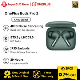 Auriculares OnePlus Buds Pro 2 TWS Aurpehil 48DB Cancelación activa de ruido de 3 auriculares inalámbricos 39 horas de la batería IP55 para OnePlus 11