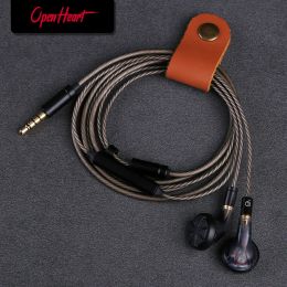 Écouteurs OPENHEART écouteur filaire avec micro MMCX bouton d'appel téléphonique contrôle la qualité de la musique son HIFI écouteur 3.5mm câble détachable