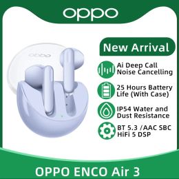 Écouteurs OPPO ENCO Air 3 TWS écouteurs sans fil Bluetooth 5.3 écouteurs AI suppression du bruit 25 heures d'autonomie IP54 pour OPPO Reno 9 Pro