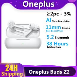 Écouteurs Original OnePlus Buds Z2 ANC Écouteurs 40db Dolby Atmos Tws Ture Wireless Bluetooth Earphones AAC SBC BT 5.2 Sport Headset